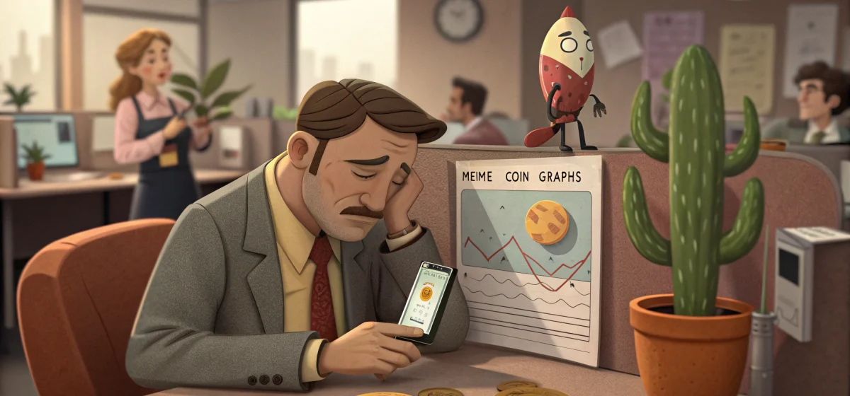 Возвращение к офису после неудачных инвестиций в мем-койны